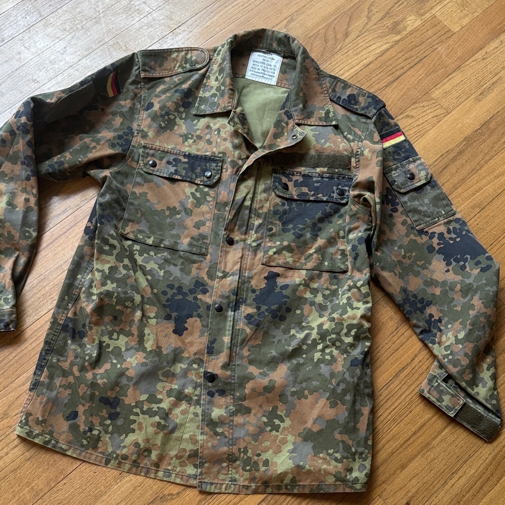 GERMAN Wahl Flecktarn Military Field Jacket in Green/Brown Camo